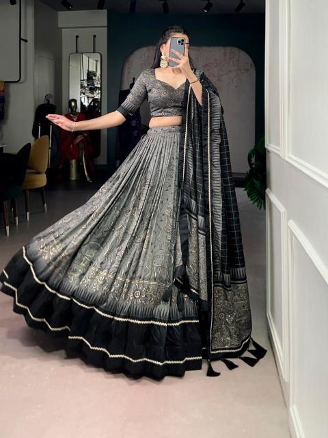 Artriddhs Dola silk D NO DEGITAL 25 Gray Wholesale lehengha choli manufacturer in surat